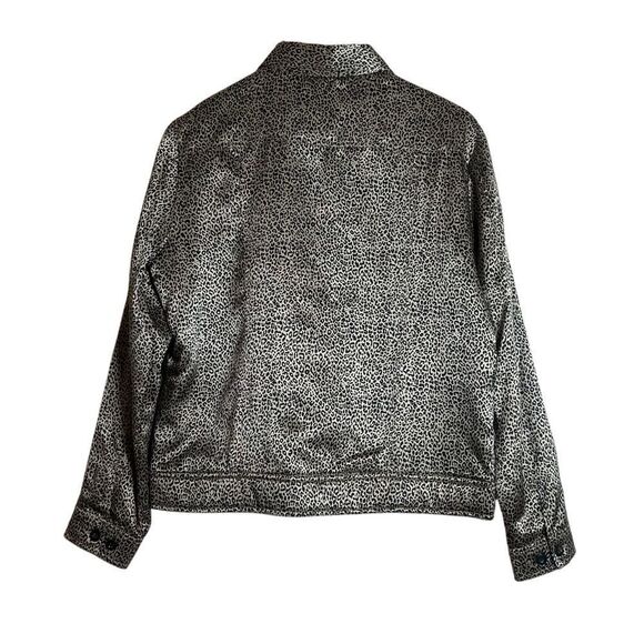 Worthington 100% silk cheeta print coat. Size medium - Picture 7 of 8